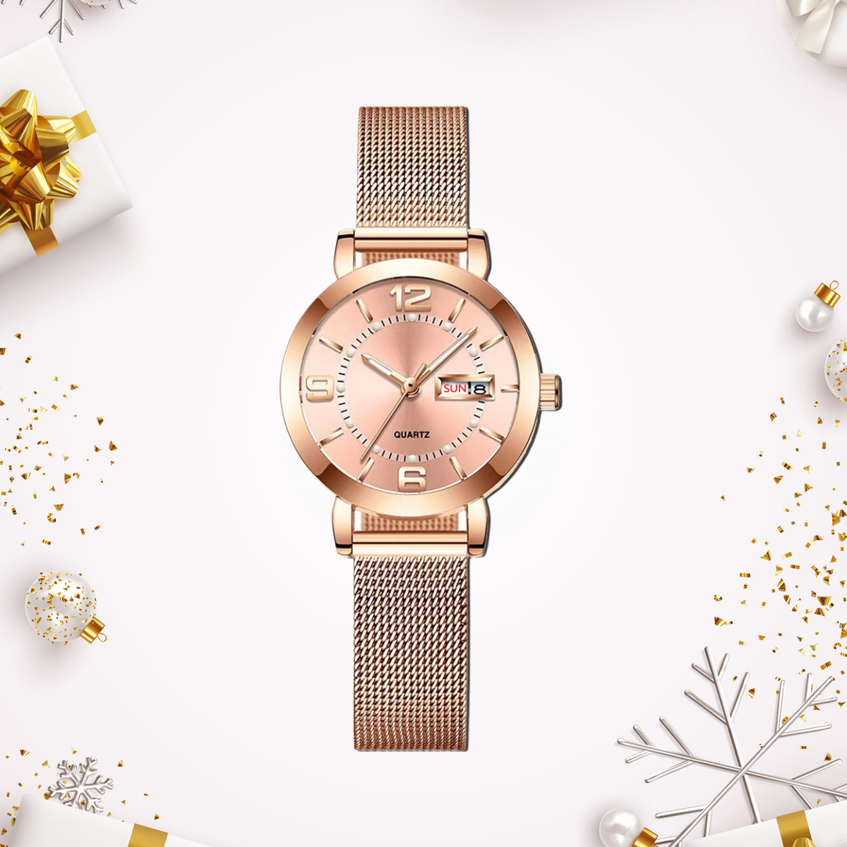 精致时尚轻奢气质简约网带潮流女士腕表-0672