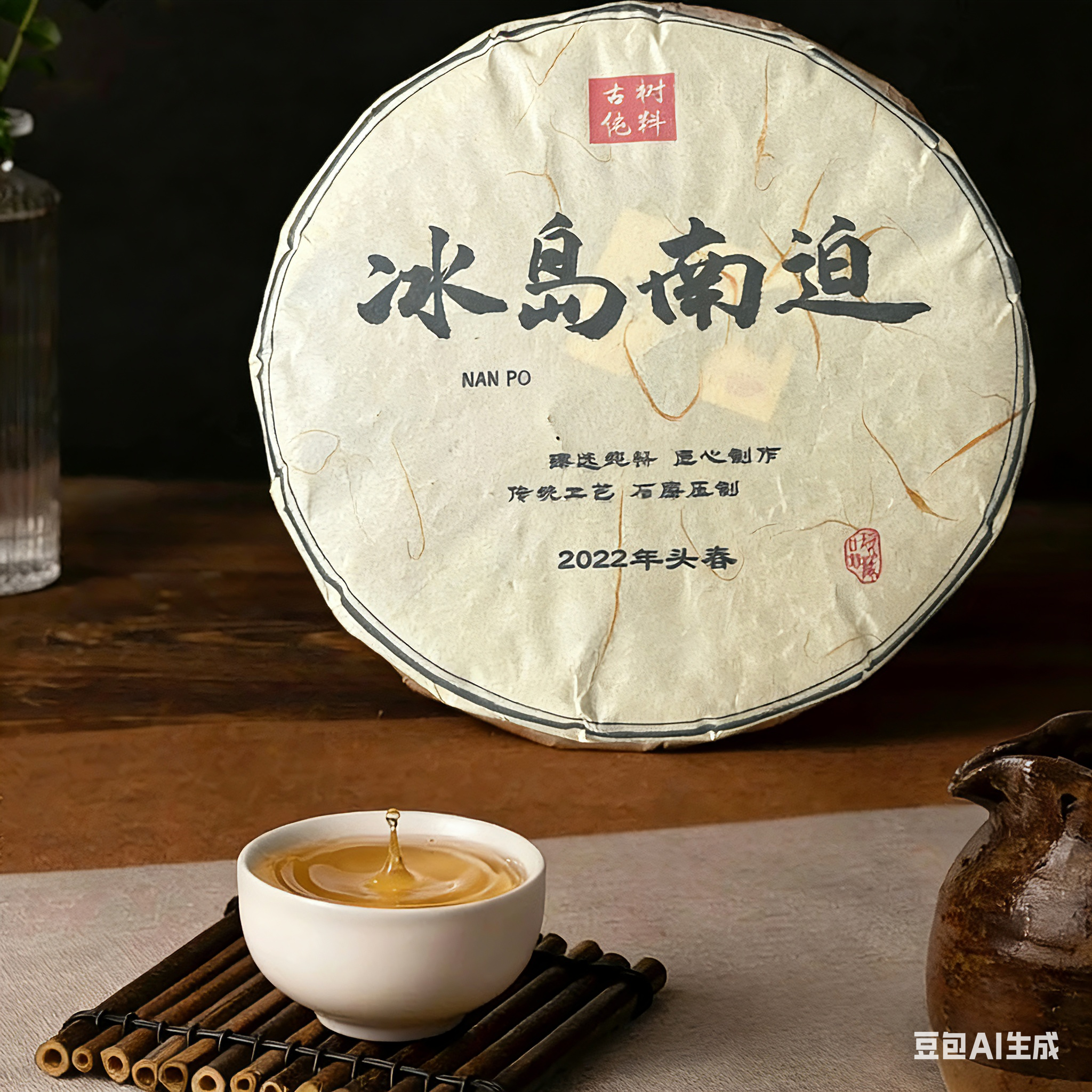 2022限量南迫古树纯料生茶饼 3年自然陈化 木质香+矿物感冰岛风味