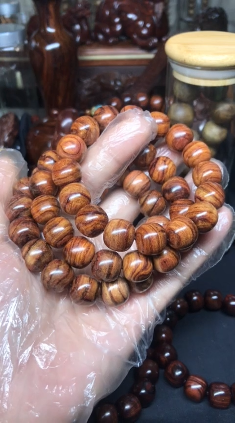 【闪购商品】黄花梨/降香黄檀手串/手链海南黄花梨山料13*14