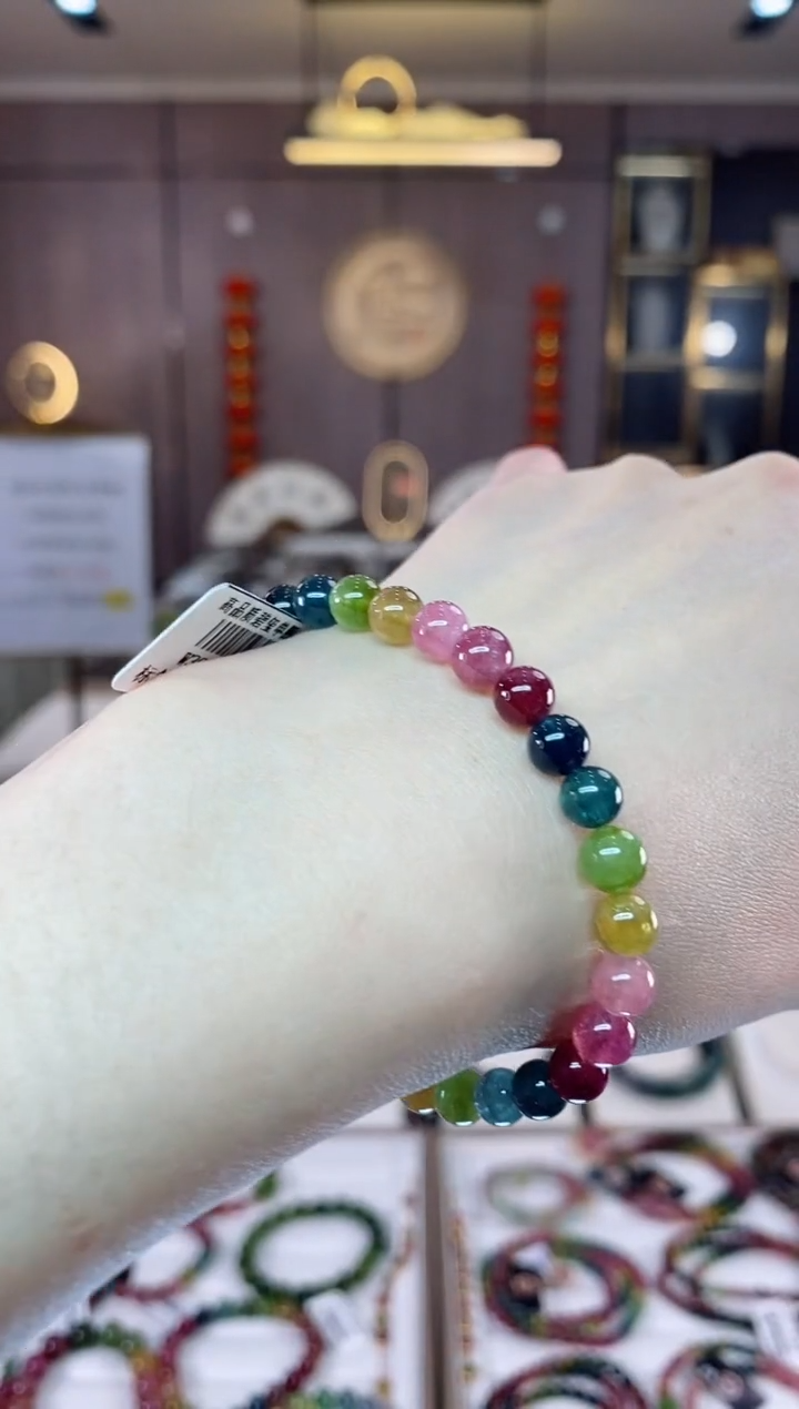 【闪购商品】碧玺单圈手串6mm+未镶嵌一物一证dan