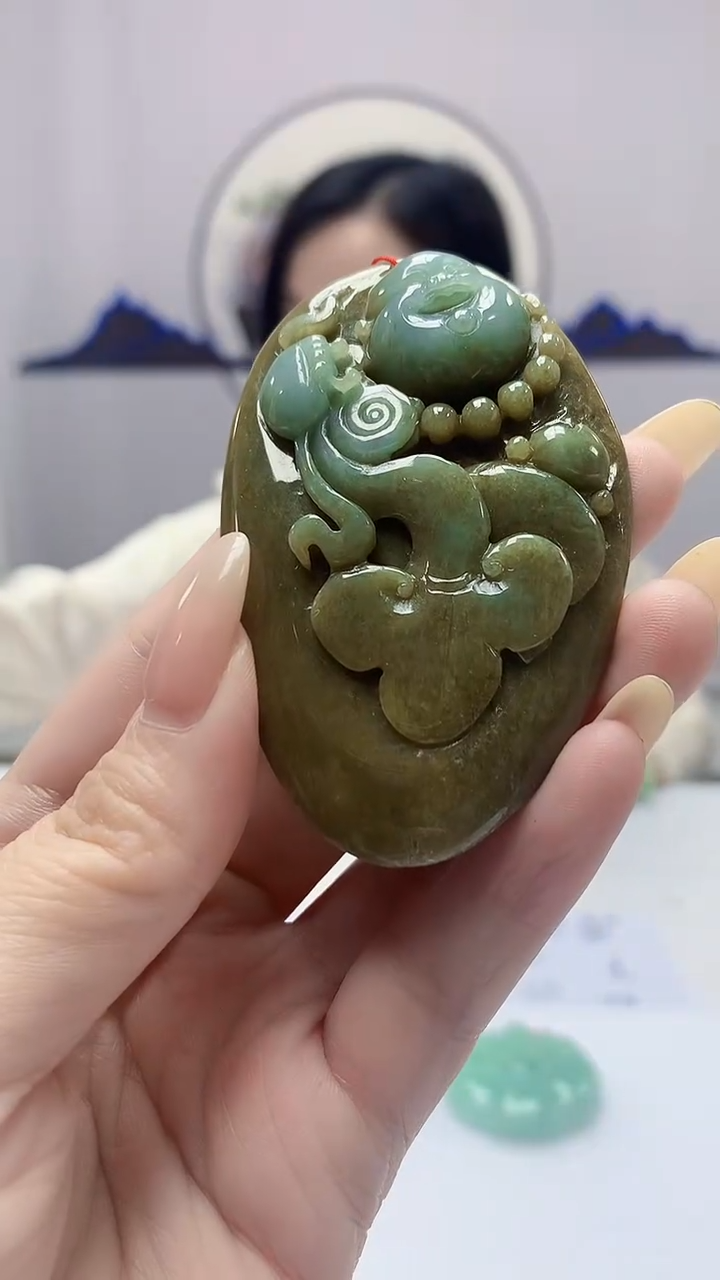 定制翡翠未镶嵌4852dd-毛货挂件133