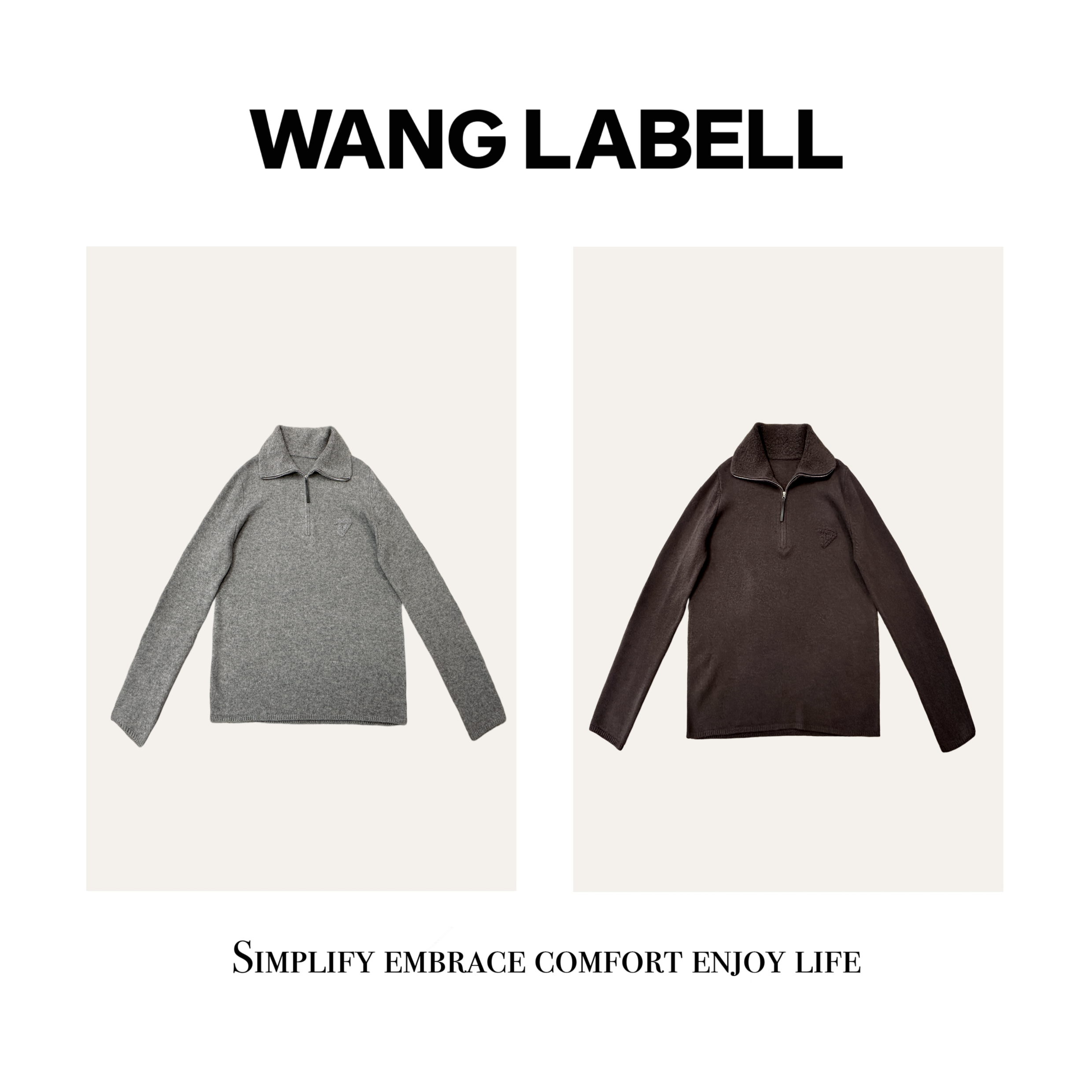 【秋】 |  “塞纳”半拉链高领羊毛衫  保暖秋冬立领长袖百搭