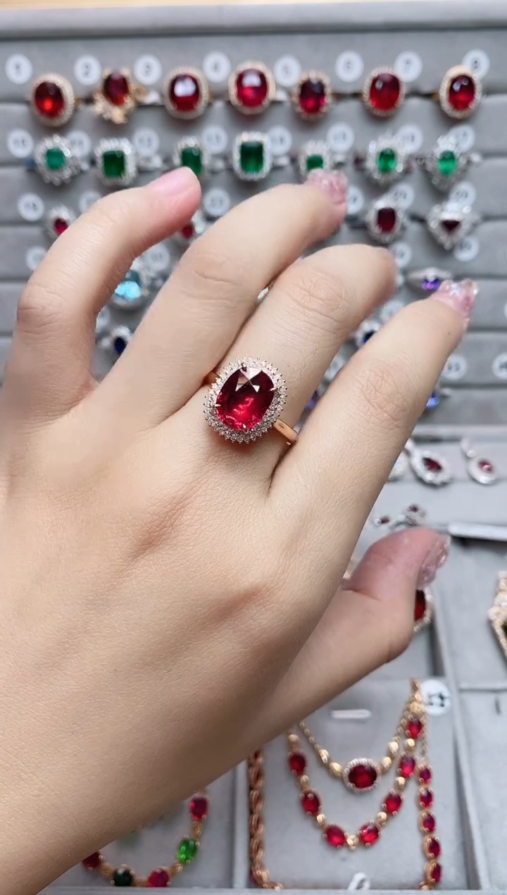 【闪购商品】碧玺18K金戒指18K金镶嵌·