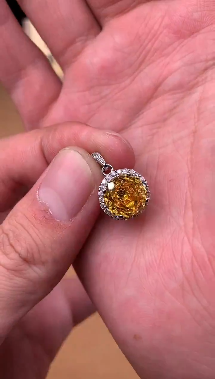 颈饰银S925镶嵌碧玺3423