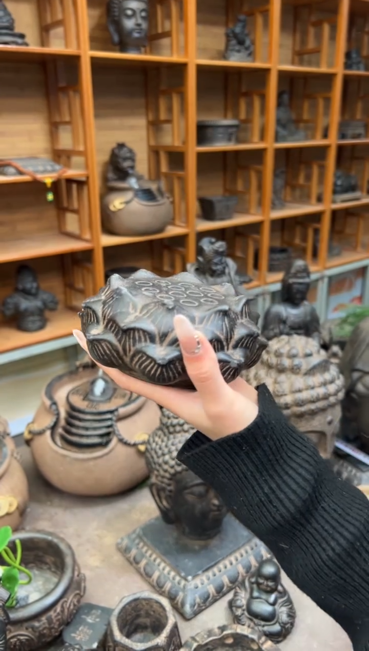 陶土【火山泥】莲蓬实心底座