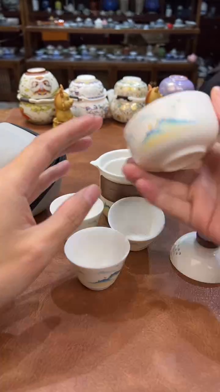 真的很便宜会开片的旅行茶具