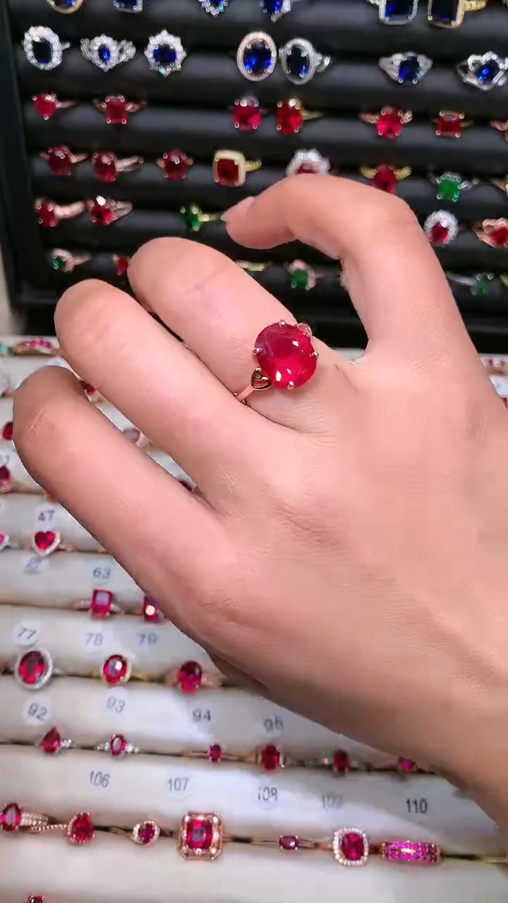【闪购商品】红宝石戒指银S925镶嵌1012