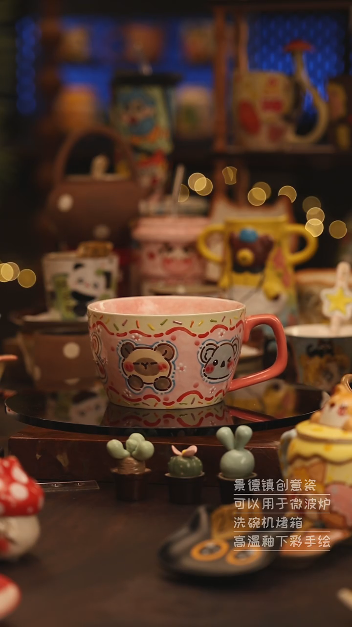 陶瓷景德镇可爱陶瓷釉下彩绘设计师款