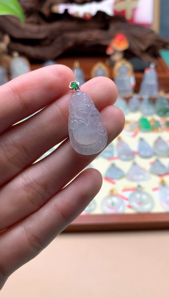 【闪购商品】翡翠18K金镶嵌颈饰财爷