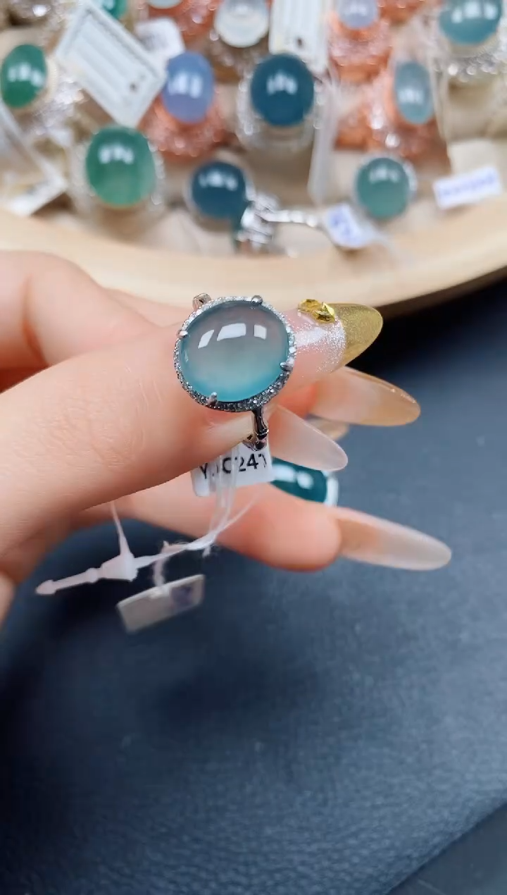 【闪购商品】翡翠戒指银S925镶嵌翡翠