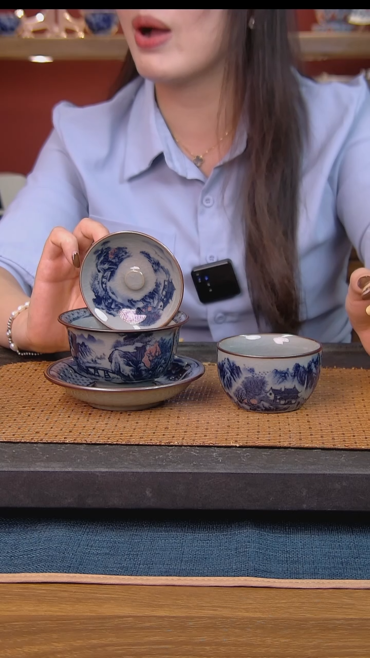 简装家用款2件套 老陶泥开片纹陶瓷茶具