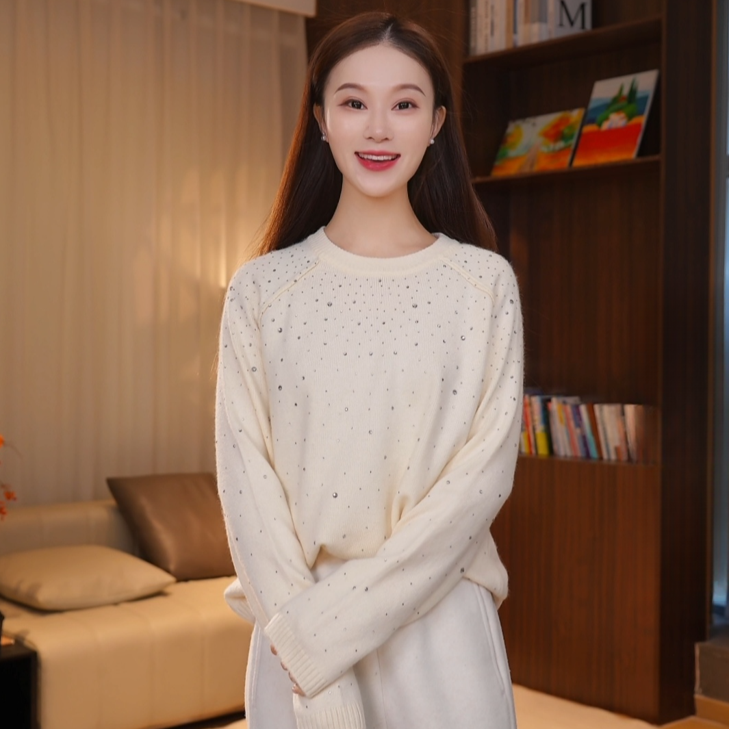 XCENN*满天星*新款高级感圆领针织毛衣时尚百搭显瘦XC0A051214