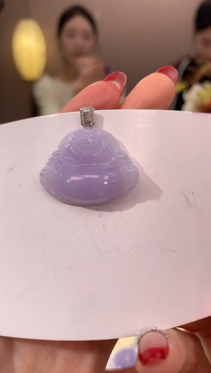 【闪购商品】翡翠颈饰18K金镶嵌天然缅甸a货翡翠