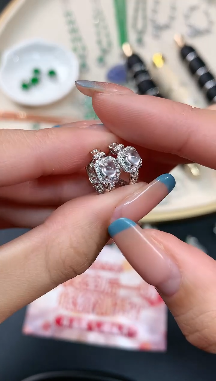 【闪购商品】翡翠耳饰18K金镶嵌耳饰A483|2680