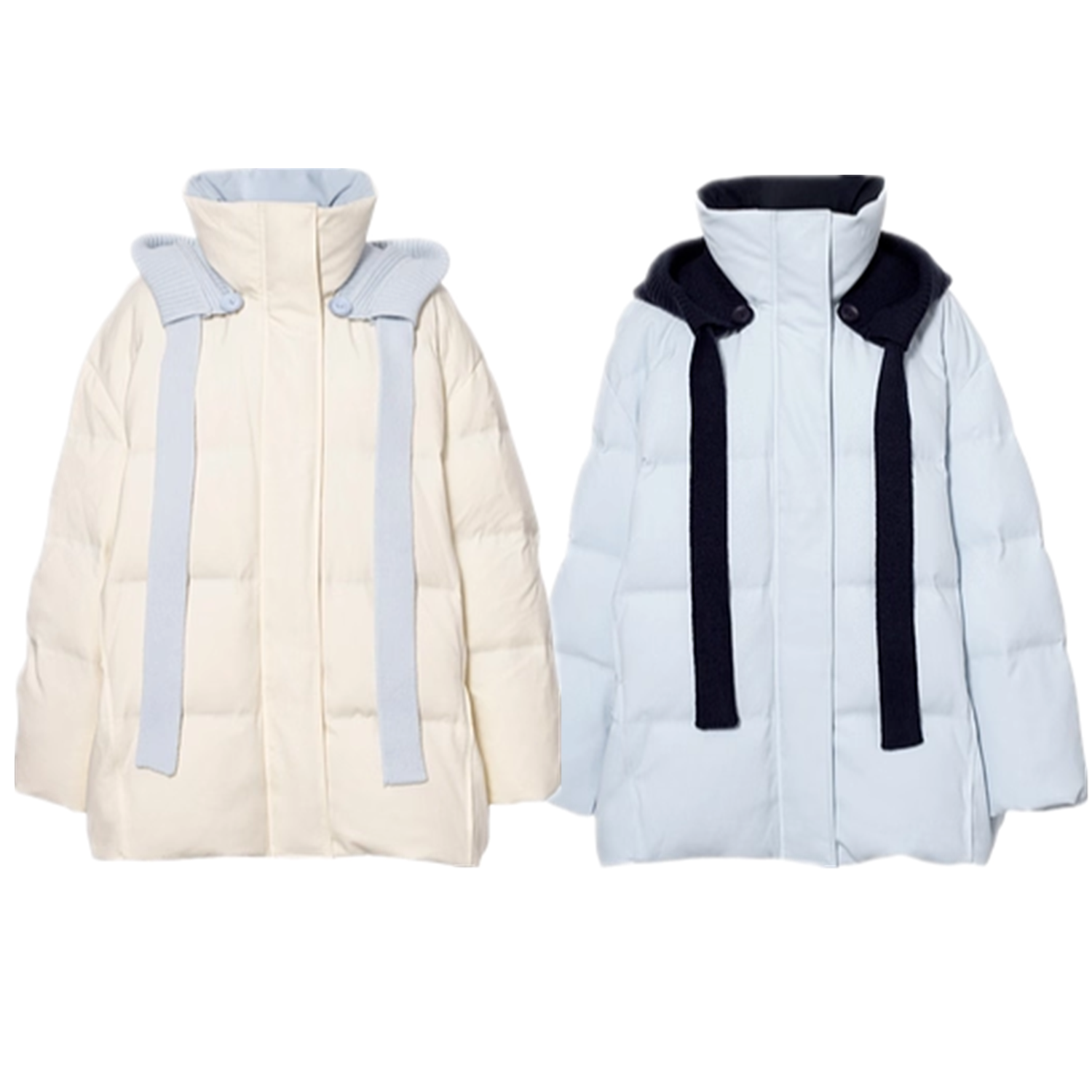 MM商场同款长袖厚款保暖云朵连帽宽松冬季时尚休闲羽绒外套0101