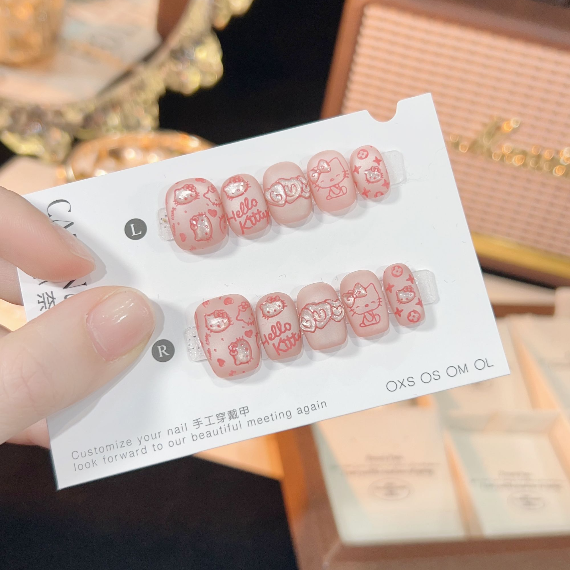 【磨砂kt】 颜色可选手工穿戴甲定制可爱10片装美甲贴半手工
