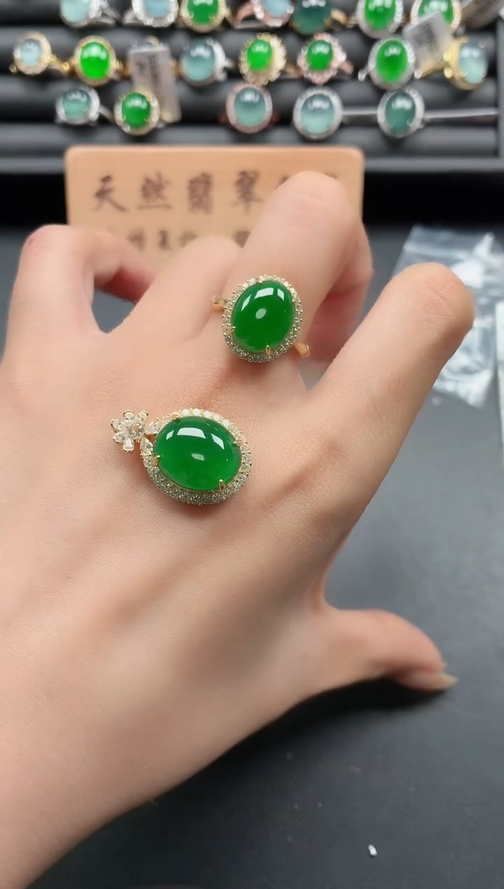 银S925镶嵌戒指翡翠1111