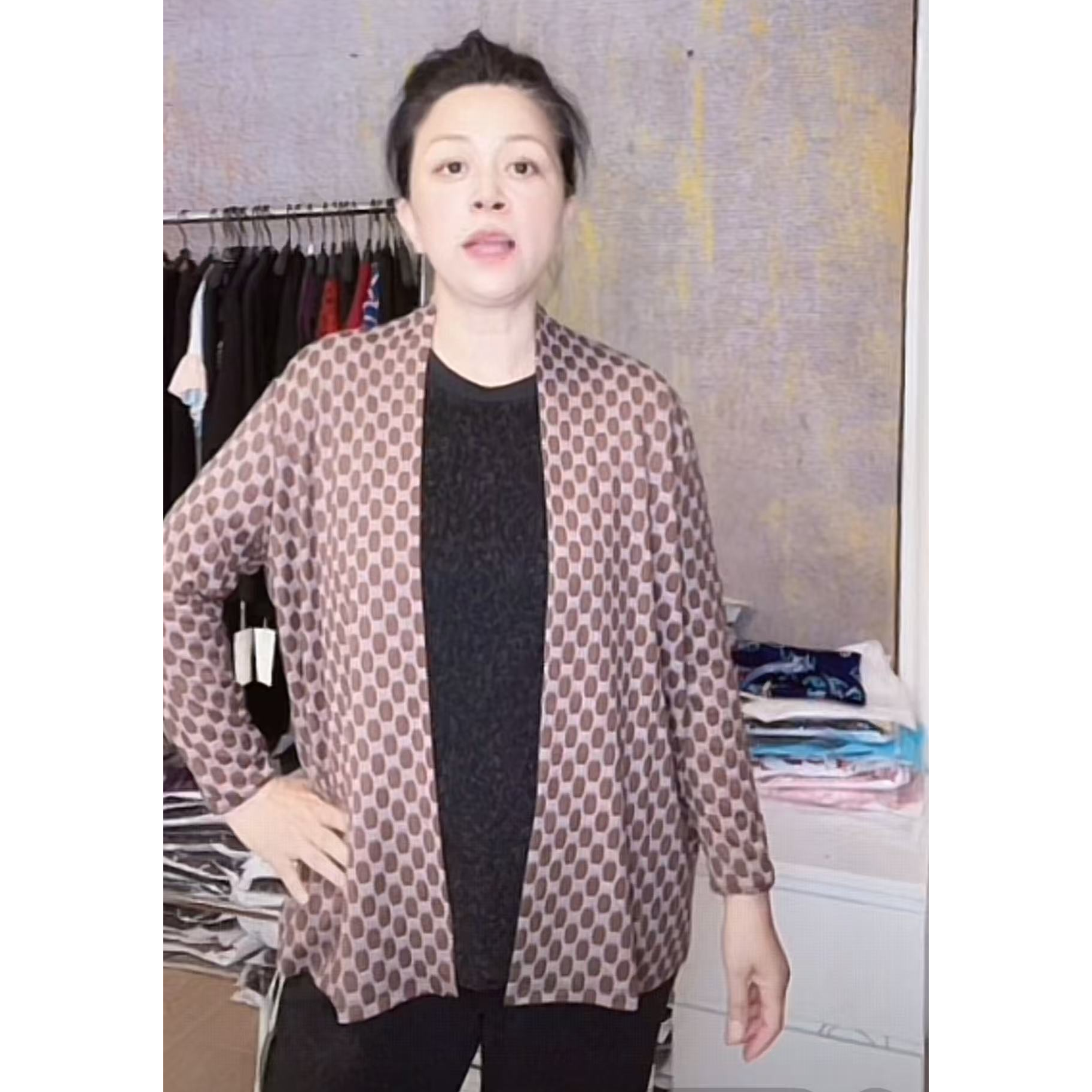 妙唐时尚大码新款弹力女士休闲外套3090咖色