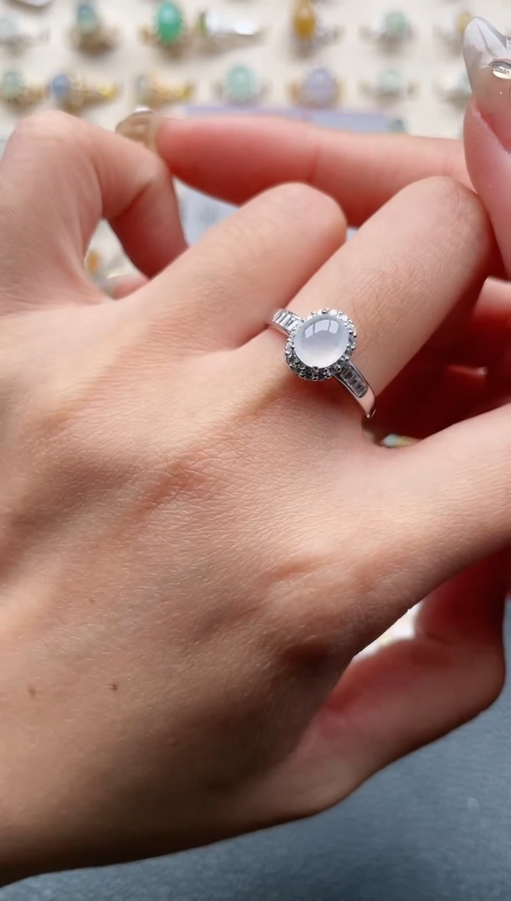 【闪购商品】翡翠戒指银S925镶嵌1111