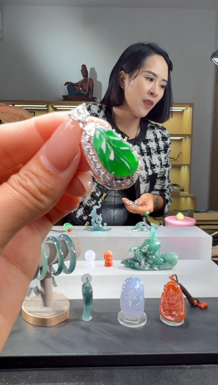 吊坠(不含链)未镶嵌翡翠一****³叶子