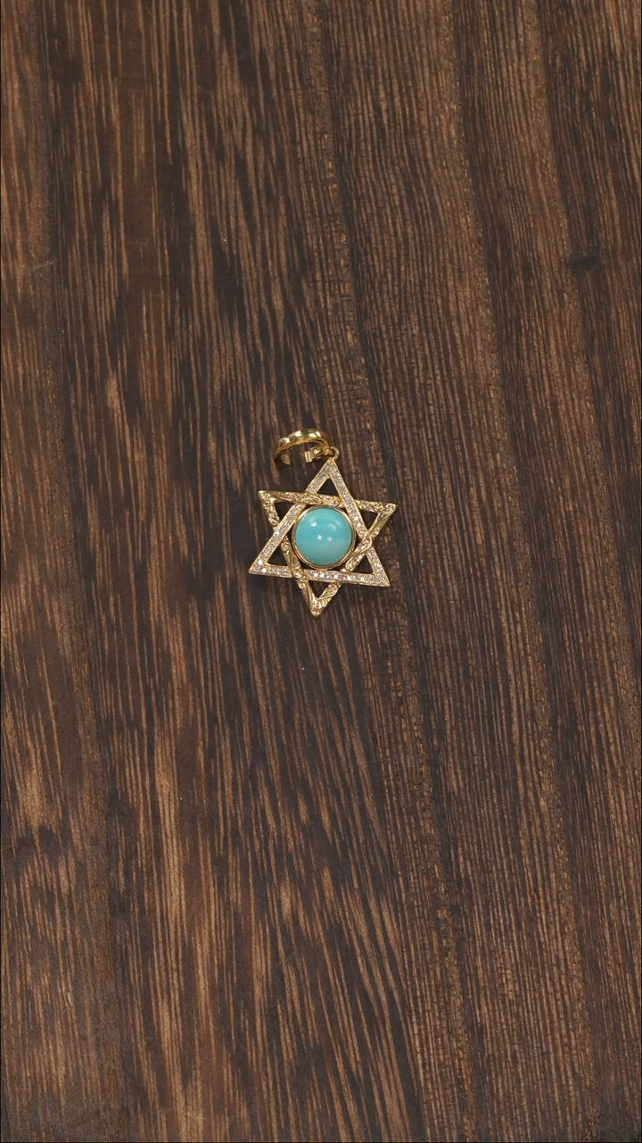 【闪购商品】绿松石挂饰18K金镶嵌1