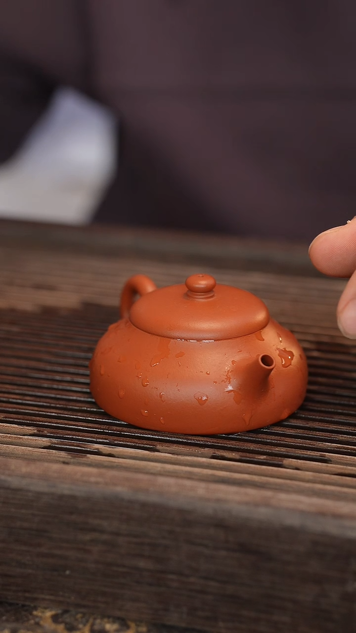 茶壶紫砂静乐 朱泥 半手工 100cc