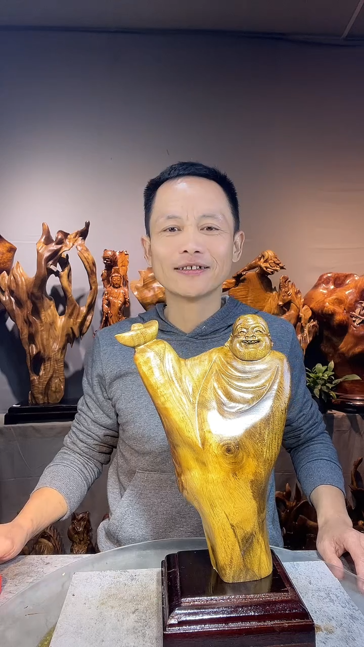 金丝楠浪**哥小叶桢楠随行摆件55