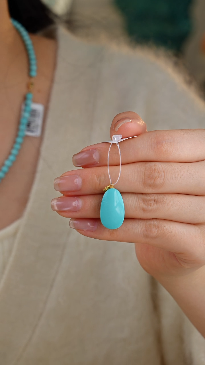 【闪购商品】绿松石吊坠(不含链)18K金镶嵌1