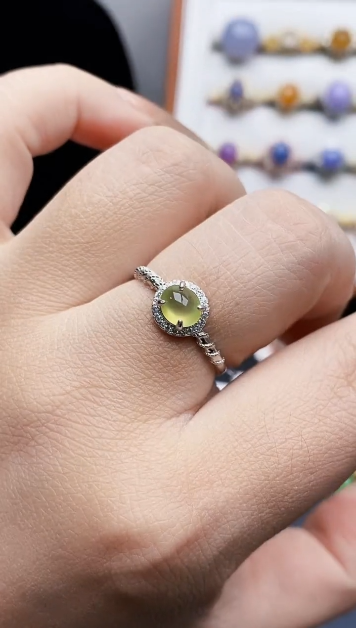 银S925镶嵌戒指翡翠0328