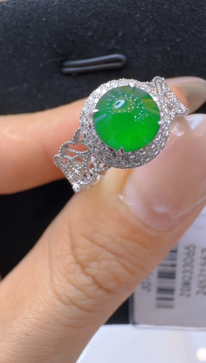 18K金镶嵌戒指翡翠多样性团购发一件