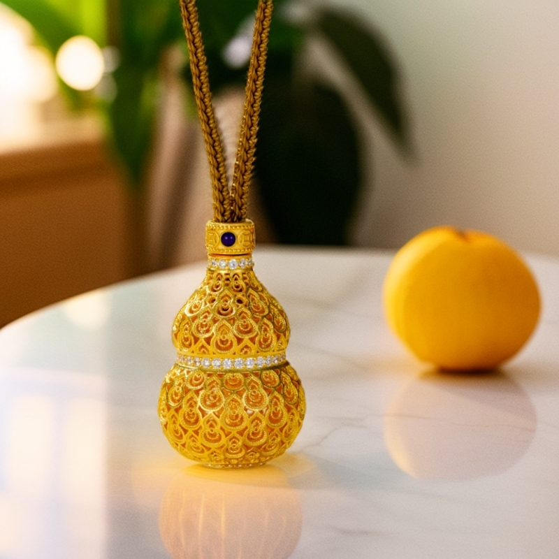 吊坠足银锆石 足银镂空葫芦吊坠