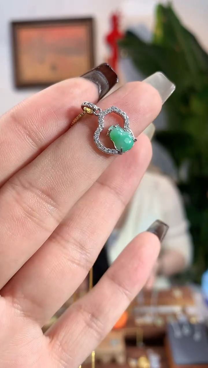 翡翠银S925镶嵌吊坠(不含链)吊坠