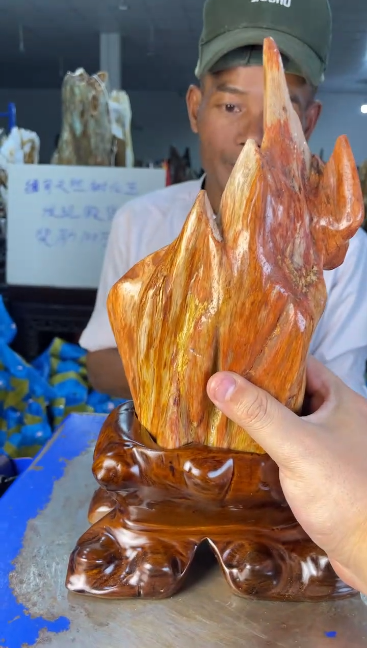 未镶嵌摆件硅化玉15