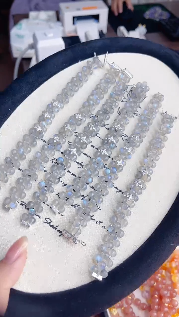 未镶嵌手串水晶灰月光手链