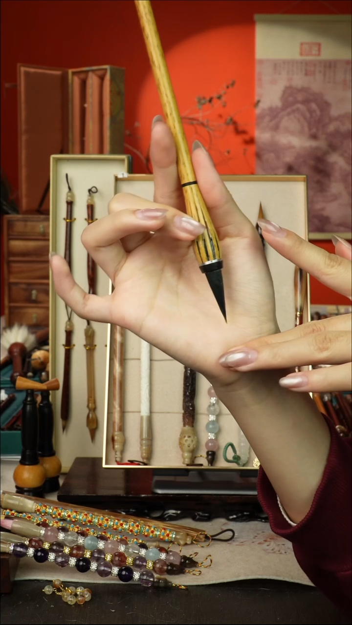 465号闪孤品高货毛笔链接 清水试笔 蘸墨不退