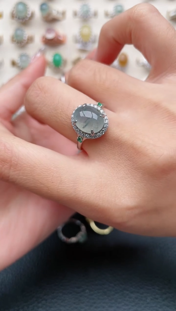 【闪购商品】翡翠戒指银S925镶嵌1111