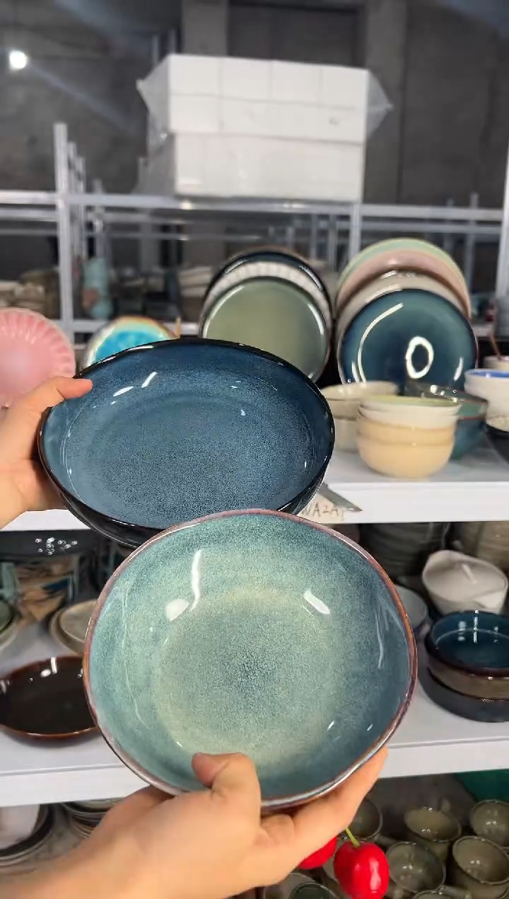 陶瓷外贸尾货瑕疵满20包邮X2 菜碗加深盘