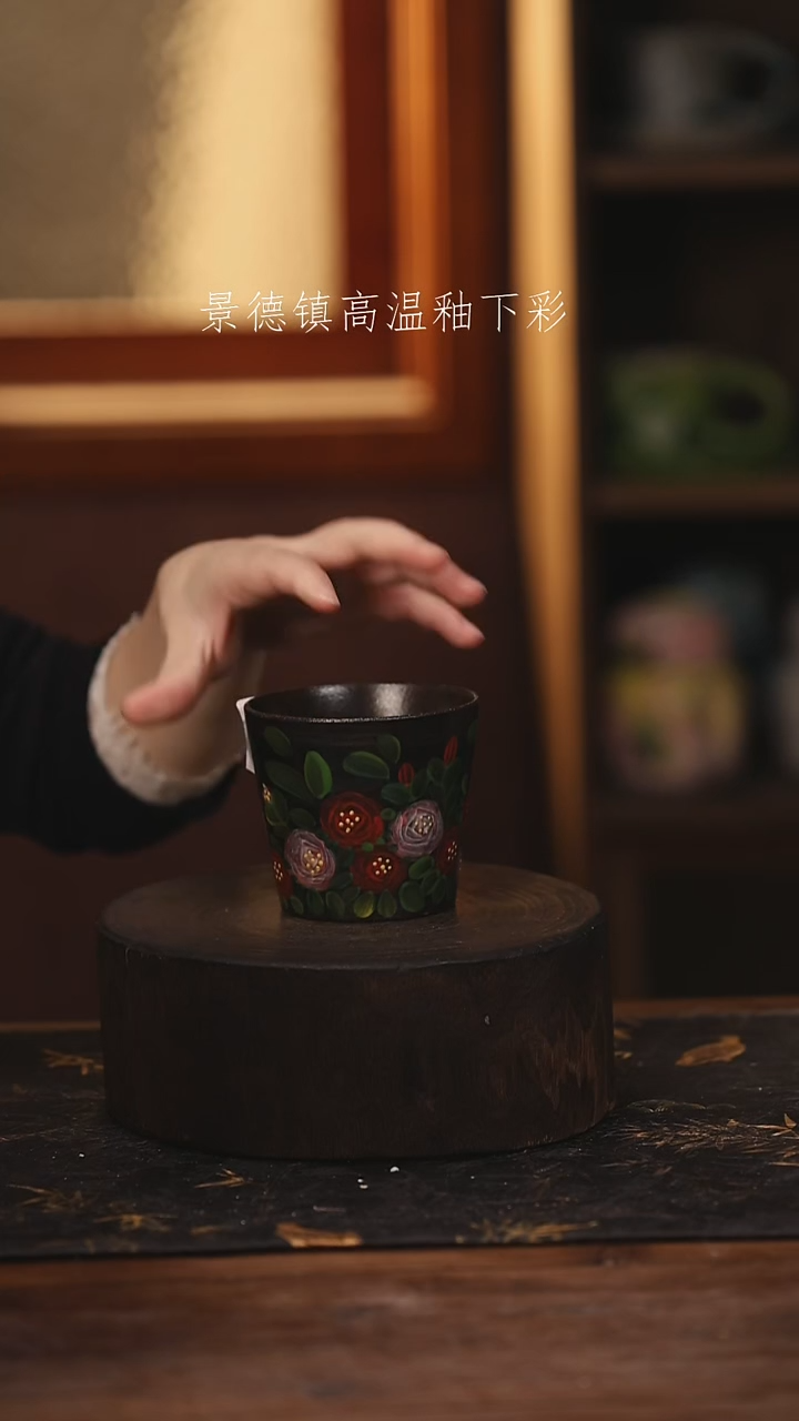 陶瓷景德镇高温釉下手绘陶瓷@L035@