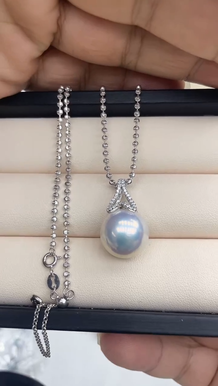【闪购商品】淡水珍珠颈饰银S925镶嵌15-16大龙珠吊坠
