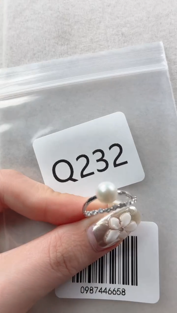 银S925镶嵌戒指海水珍珠Q232