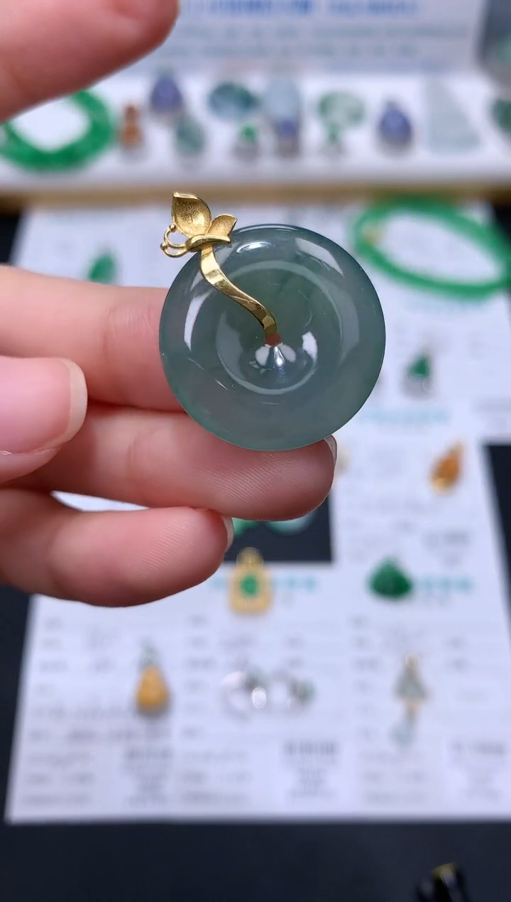 翡翠18K金镶嵌颈饰模式推广期24小时鉴赏期
