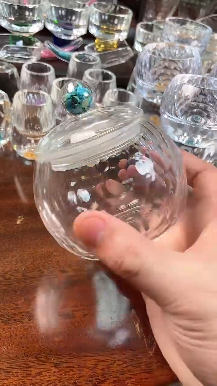 【闪购商品】玺宴新款水晶盘活茶叶罐绿松石