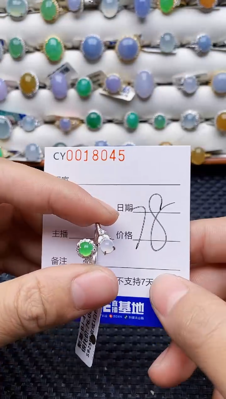 颈饰银S925镶嵌翡翠8045