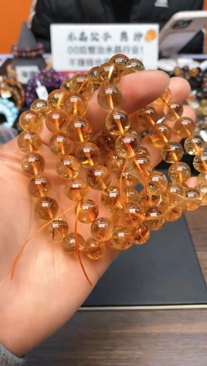 【闪购商品】水晶手串未镶嵌048 黄塔晶 11mm 