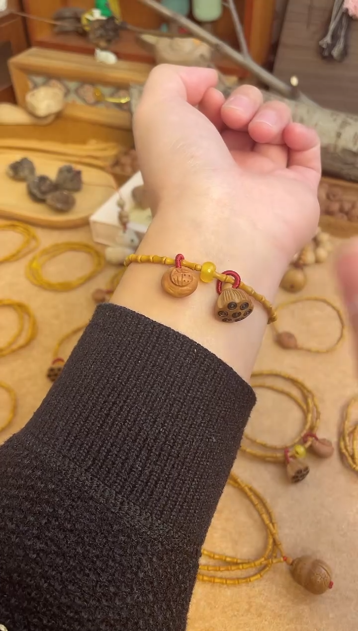 竹节手串一物一拍单圈加黄水晶好运连连