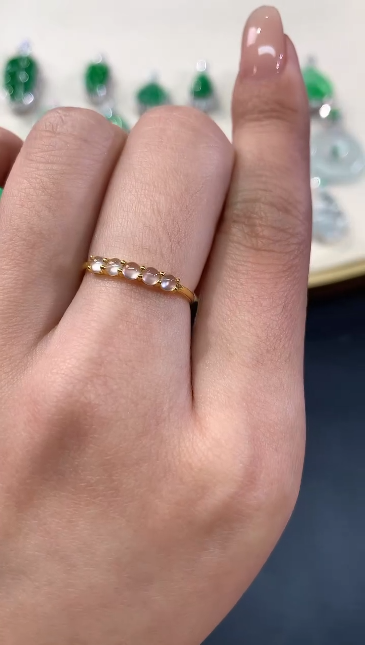 【闪购商品】翡翠戒指18K金镶嵌戒指A297|980