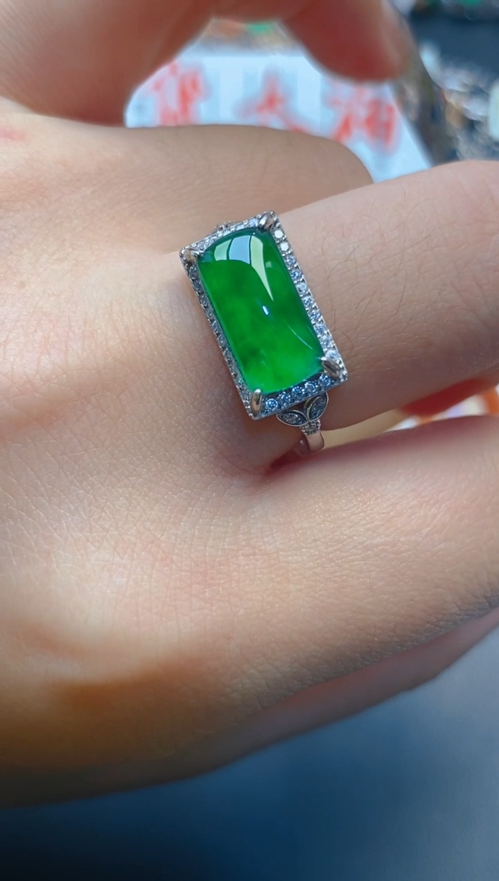 【闪购商品】翡翠耳饰银S925镶嵌天然A货翡翠1