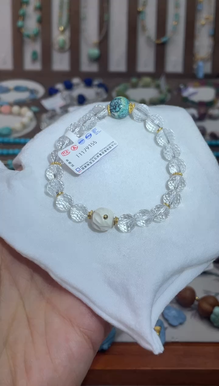 水晶手串银S925镶嵌87
