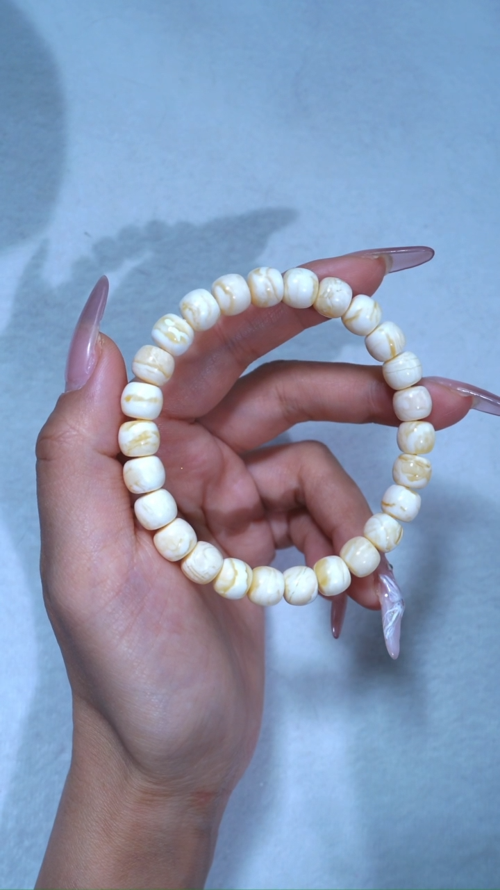 【闪购商品】蜜蜡手链未镶嵌典藏级9mm漆瓷白浓蜡妖孽