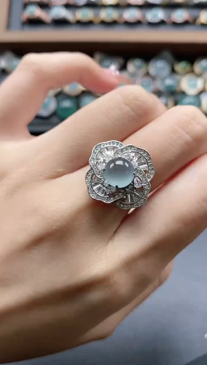 【闪购商品】翡翠戒指银S925镶嵌51511